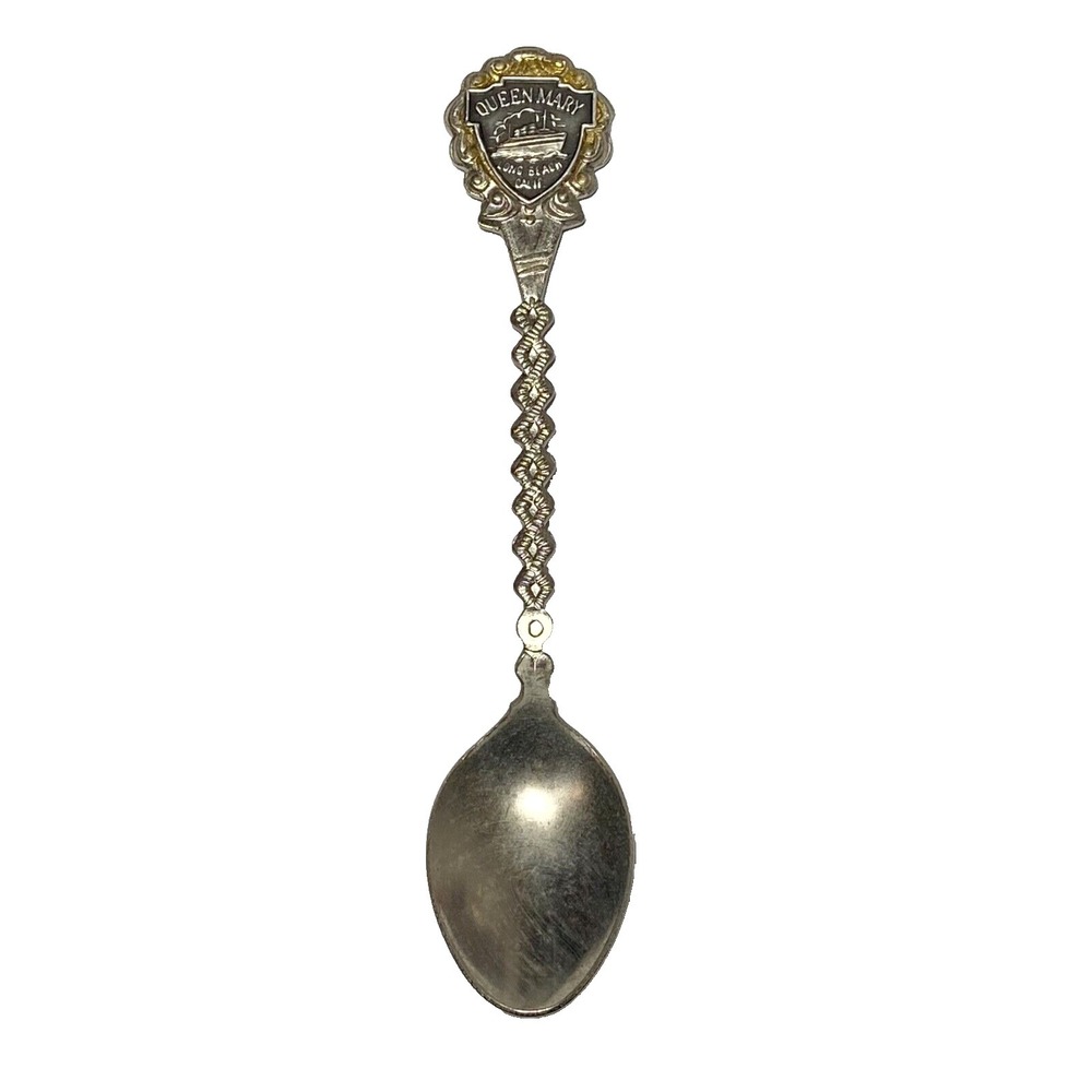 Vintage Queen Mary Klepa Arts Long Beach California Souvenir Spoon Silver Tone